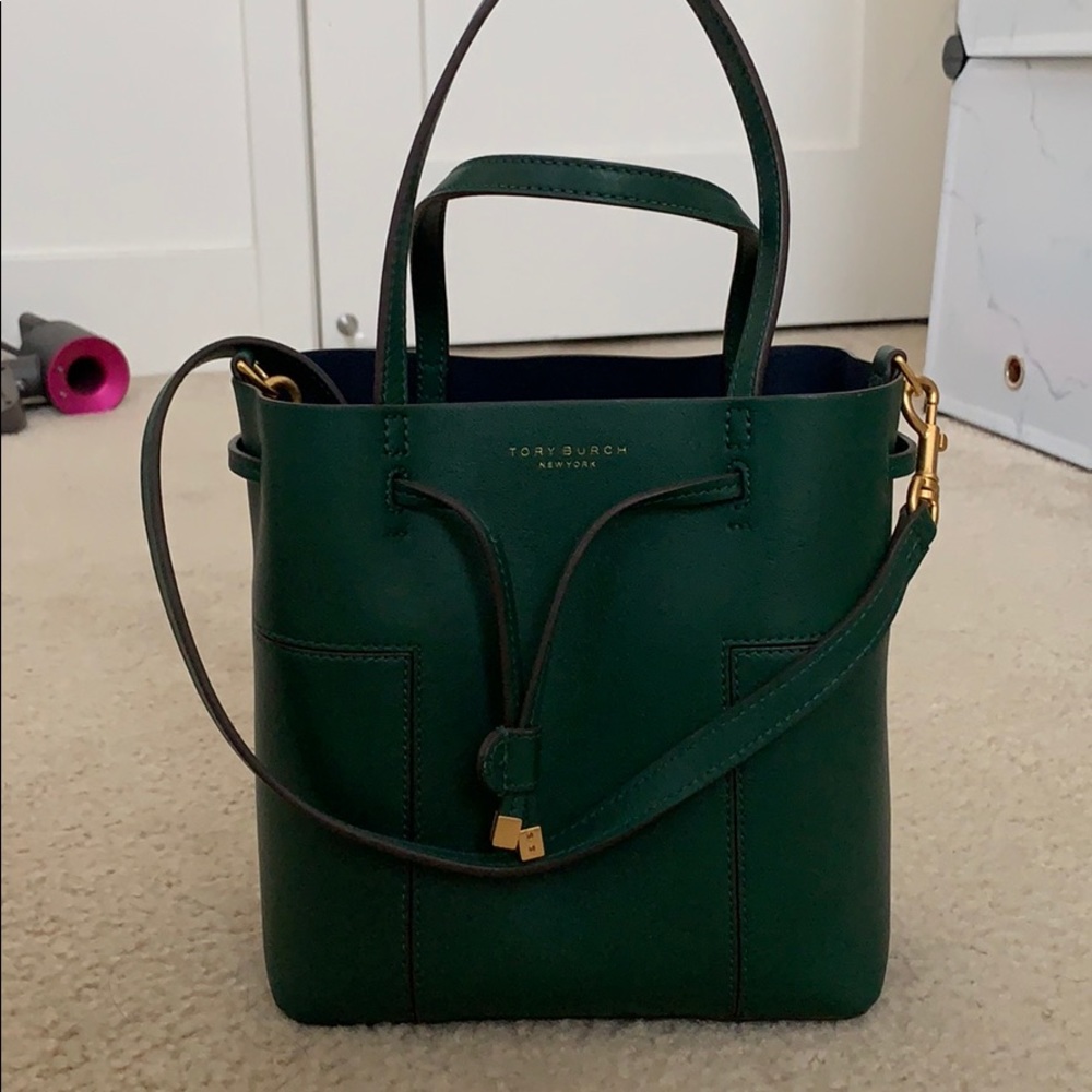Tory Burch bucket bag in dark green